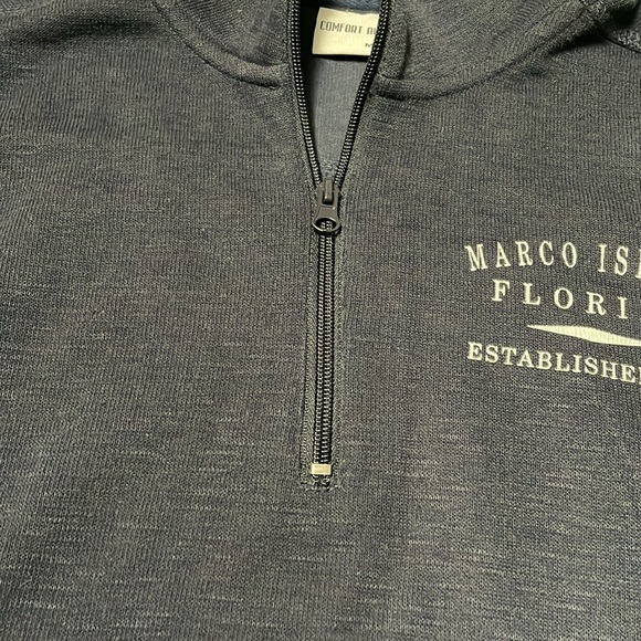 Comfort Authentic Marco Island Florida size medium 1/4 zip navy pullover - Picture 5 of 10